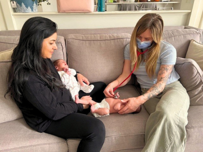 Sara and midwife Elle