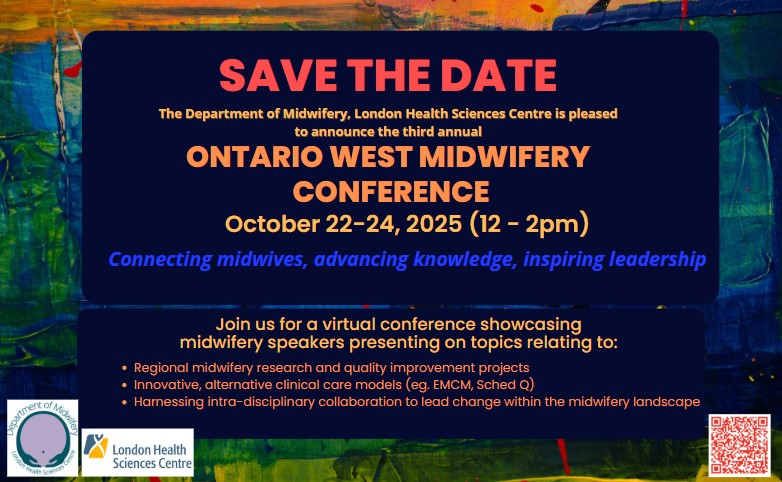 4th Annual Ontario West Midwifery Conference Save The Date Graphic